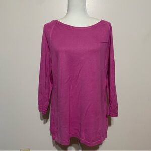Isaac Mizrahi Fuchsia Sweater Tunic Top Large